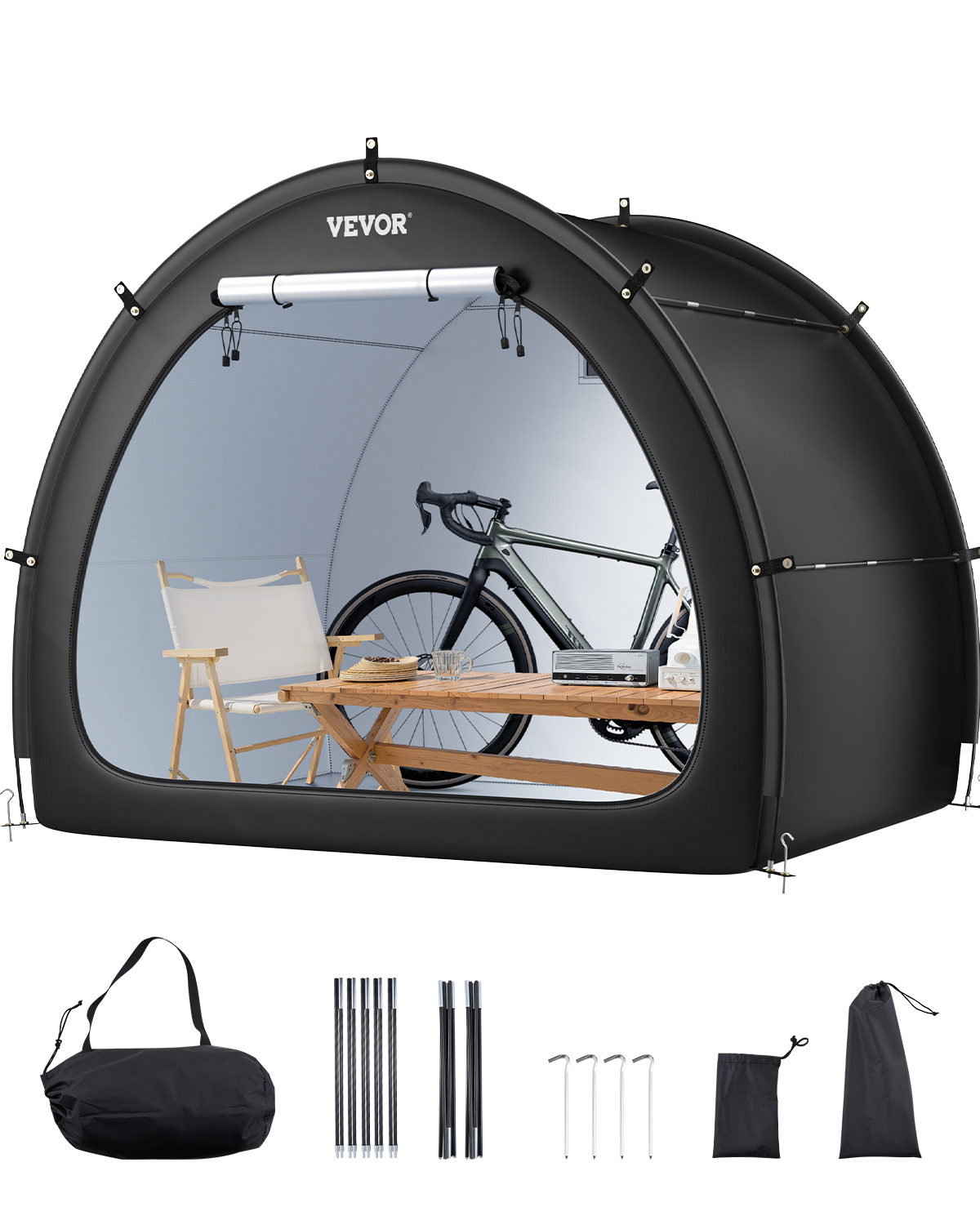 VEVOR Outdoor Bike Storage Tent Waterproof Bike Shed for 1-2 / 4-5 / 5+ Bikes