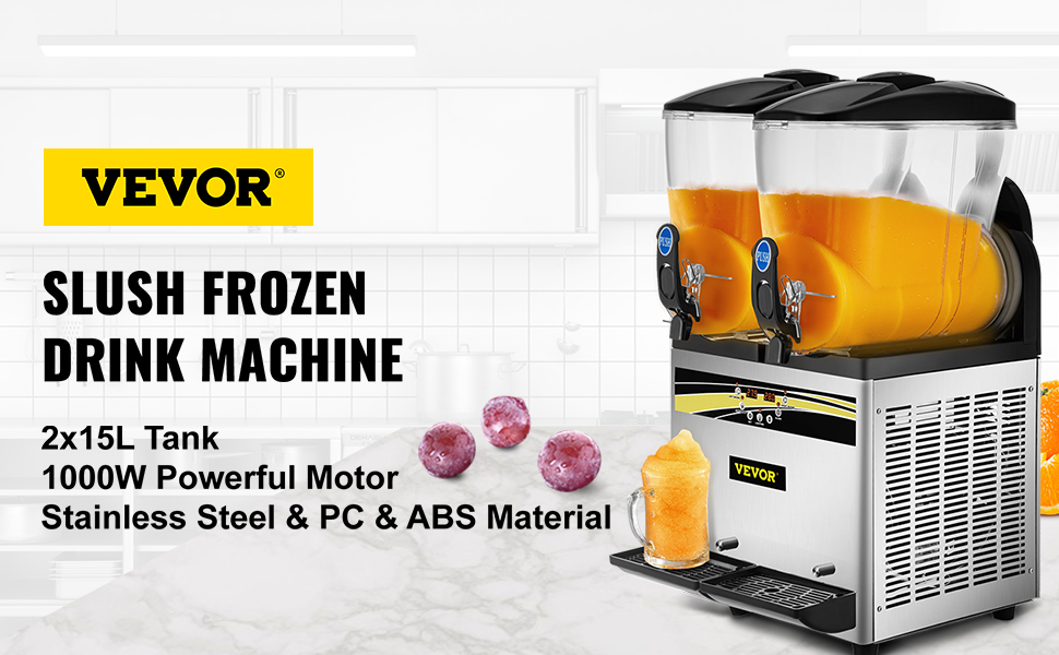 Professional Slushie Machine 15Lx3 Tank Frozen Drink Machine 1000W Margarita Machine Ice Machine Slushie Maker for Cafes Restaurants Bars Home Commercial Use CE 