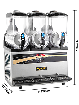 VEVOR VEVOR Máquina de Granizados Comercial de 2 x 12L/3,2 Gal 2 Tazones  Máquina para Hacer Granizados de Bebidas Congeladas de Acero Inoxidable y  PC con Panel de Control para Restaurantes Cafeterías