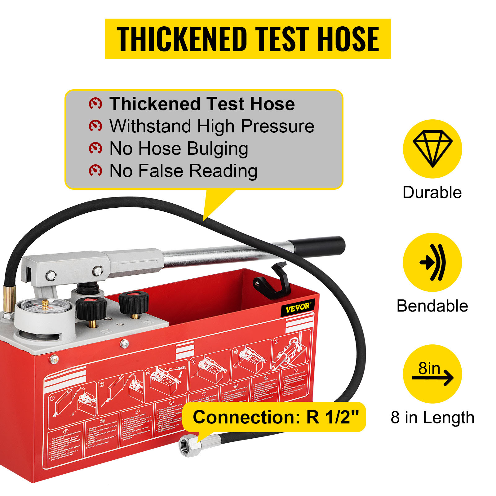 VEVOR Hydrostatic Pressure Test Pump Test Up To 60 Bar 860 Psi 3 2 VEVOR Hydrostatic Pressure Test Pump Test Up To 60 Bar 860 Psi 3 2