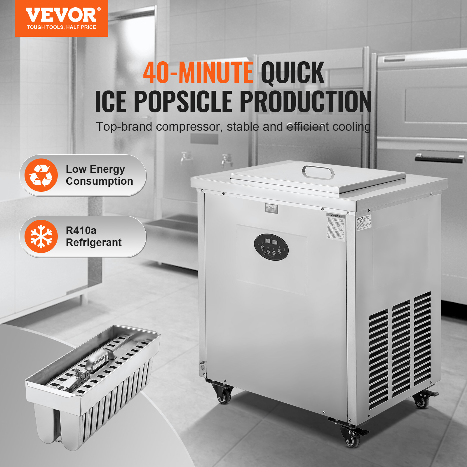 Commercial Popsicle Machine 40/52/120 PCS Moulds Ice Pops Lolly Maker - Picture 28 of 62