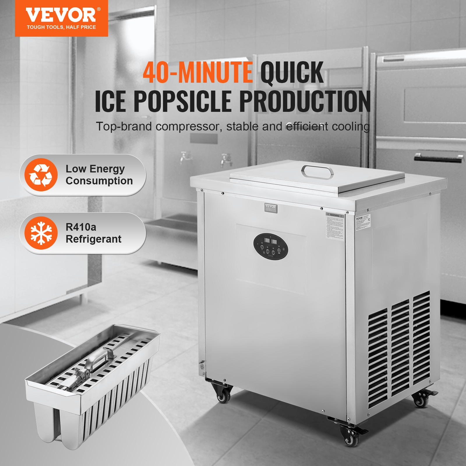 Commercial Popsicle Machine 40/52/120 PCS Moulds Ice Pops Lolly Maker - Picture 40 of 62