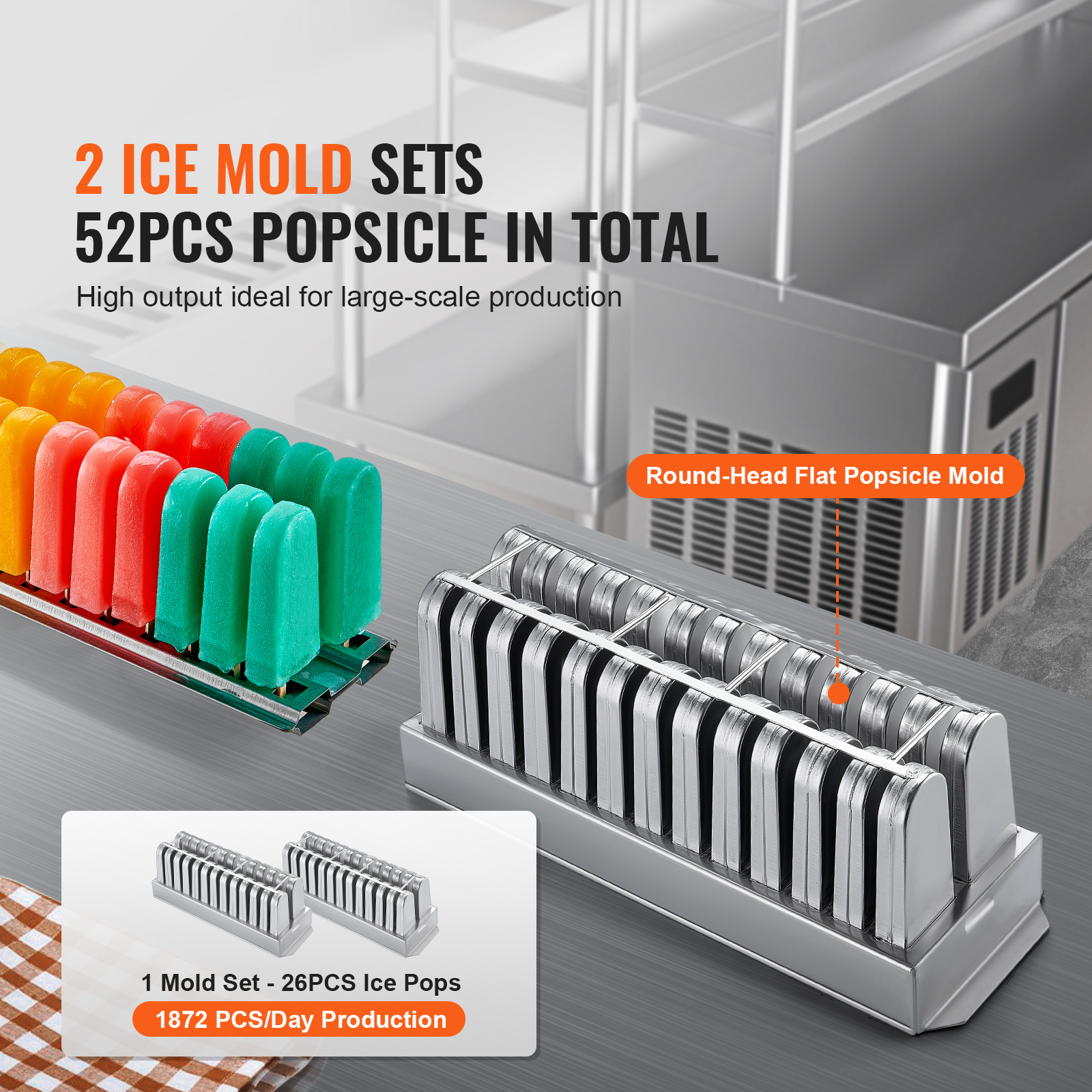 Commercial Popsicle Machine 40/52/120 PCS Moulds Ice Pops Lolly Maker - Picture 41 of 62