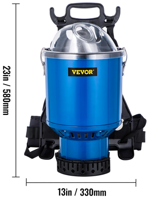 VEVOR Backpack Vacuum, 3.6qt Backpack Vacuum Cleaner, 5-IN-1 Lightweight Backpack Vacuum, HEPA Filtration Vacuum Backpack, Commercial Industrial Backpack Vacuum with Telescoping Wand, Tool Kit, Corded