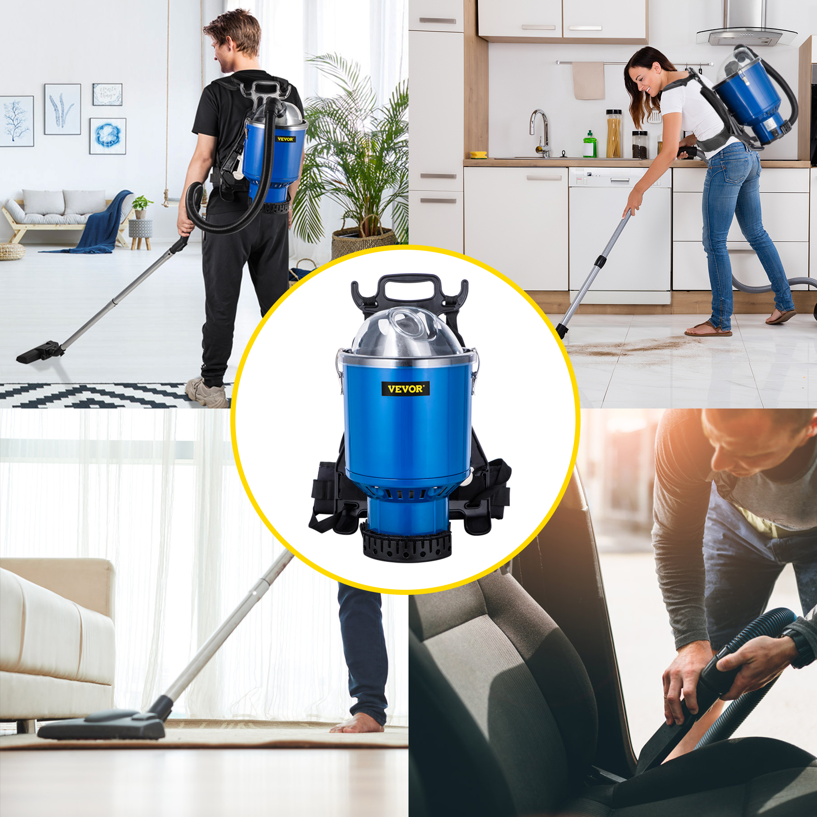 VEVOR Wet Dry Vac, 4 Gallon, 5 Peak HP, 3 in 1 Shop Vacuum with Blowing  Function Portable Attachments to Clean Floor, Upholstery, Gap, Car, ETL  Listed, Black