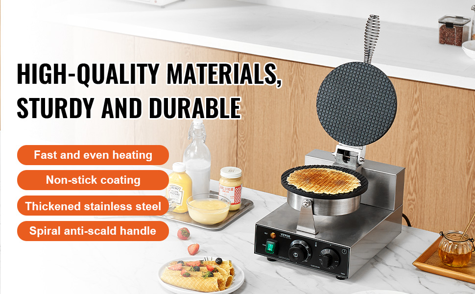 VEVOR Electric Ice Cream Cone Maker Commercial Waffle Cone Egg Roll