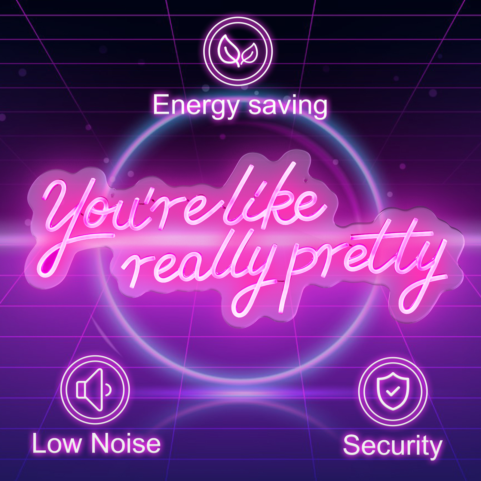 VEVOR You're Like Really Pretty Neon Sign, 27.5" x 12" Pink LED Neon Signs for Wall Decor, Large Lights Sign with Remote Control and Power Adapter, Used for Party, Wedding, Living Room, Office