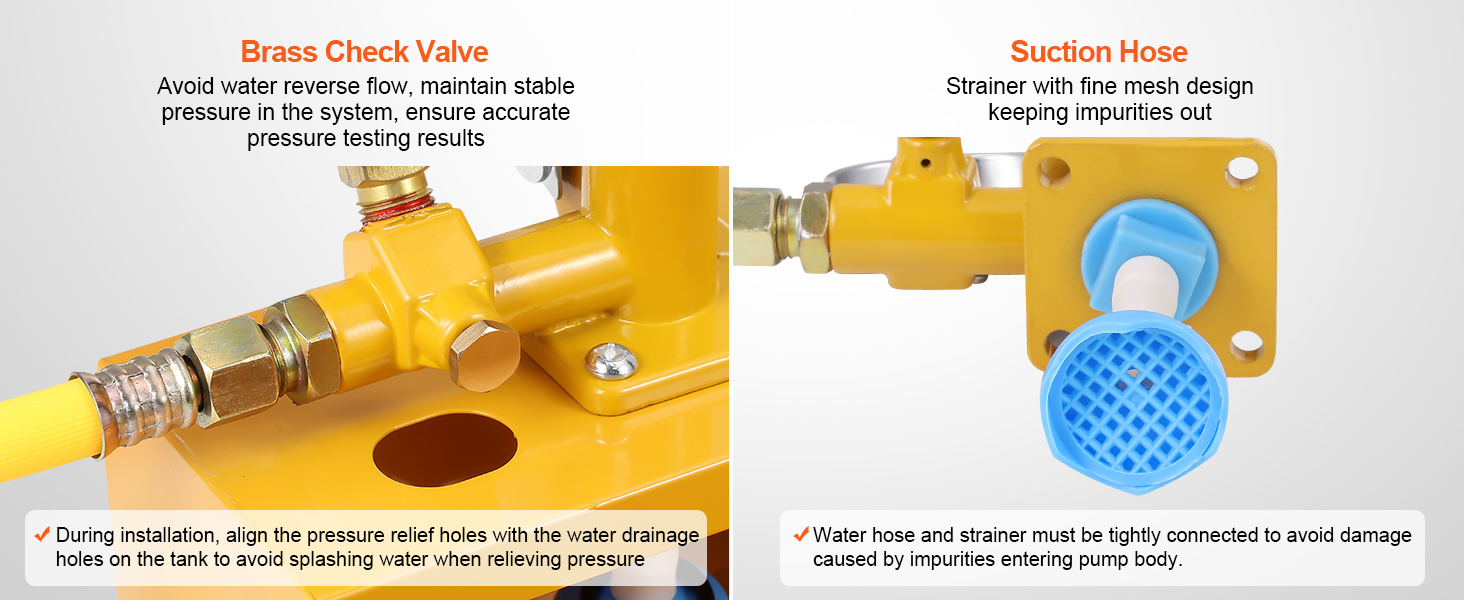VEVOR Hydrostatic Test Pump Max 25 Bar 362 PSI Single Valve Hydraulic VEVOR Hydrostatic Test Pump Max 25 Bar 362 PSI Single Valve Hydraulic