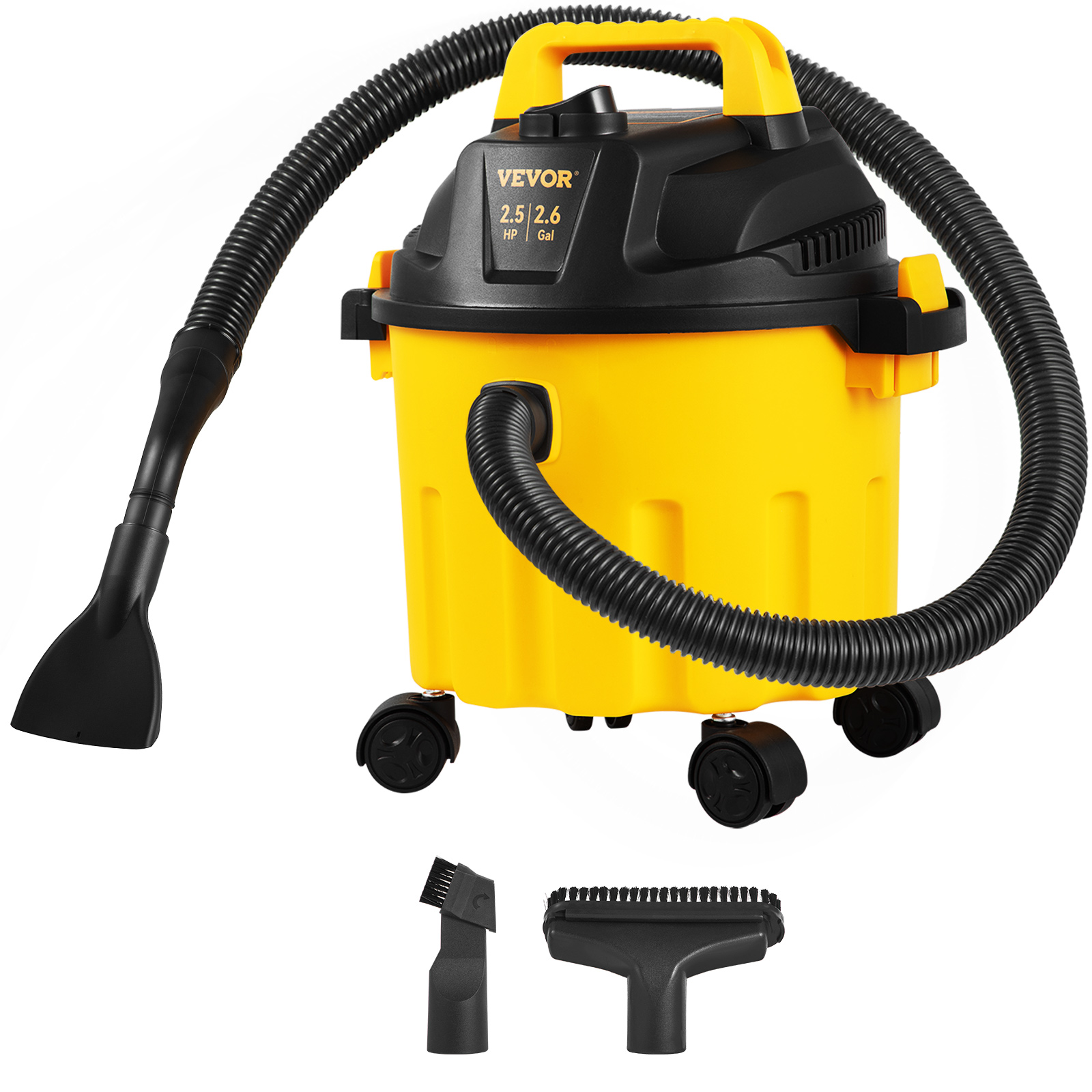 Wet Dry Vac,2.6 Gallon,Portable