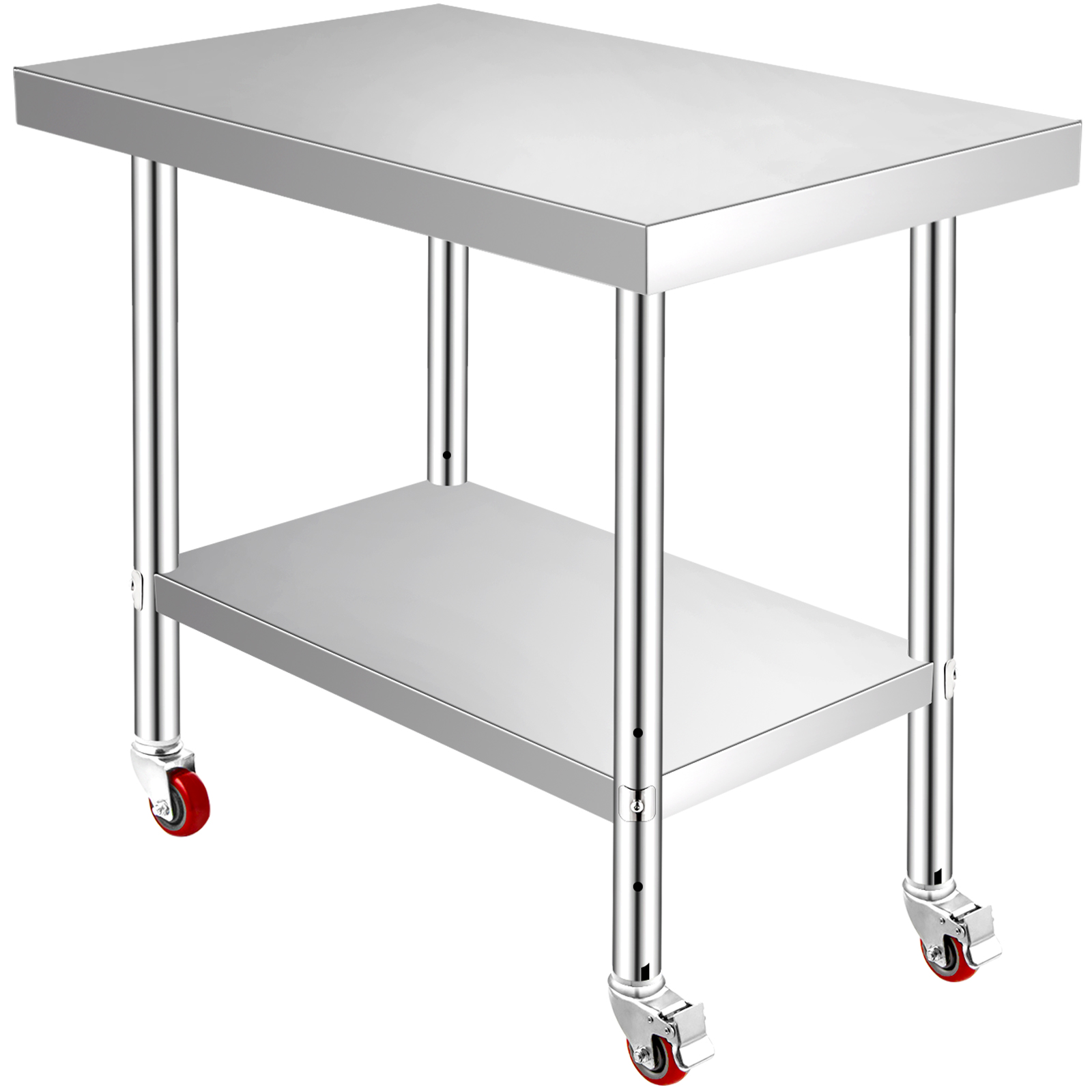 Kitchen Work Table Commercial Catering Bench Business Food Prep With Brakes - Picture 48 of 122