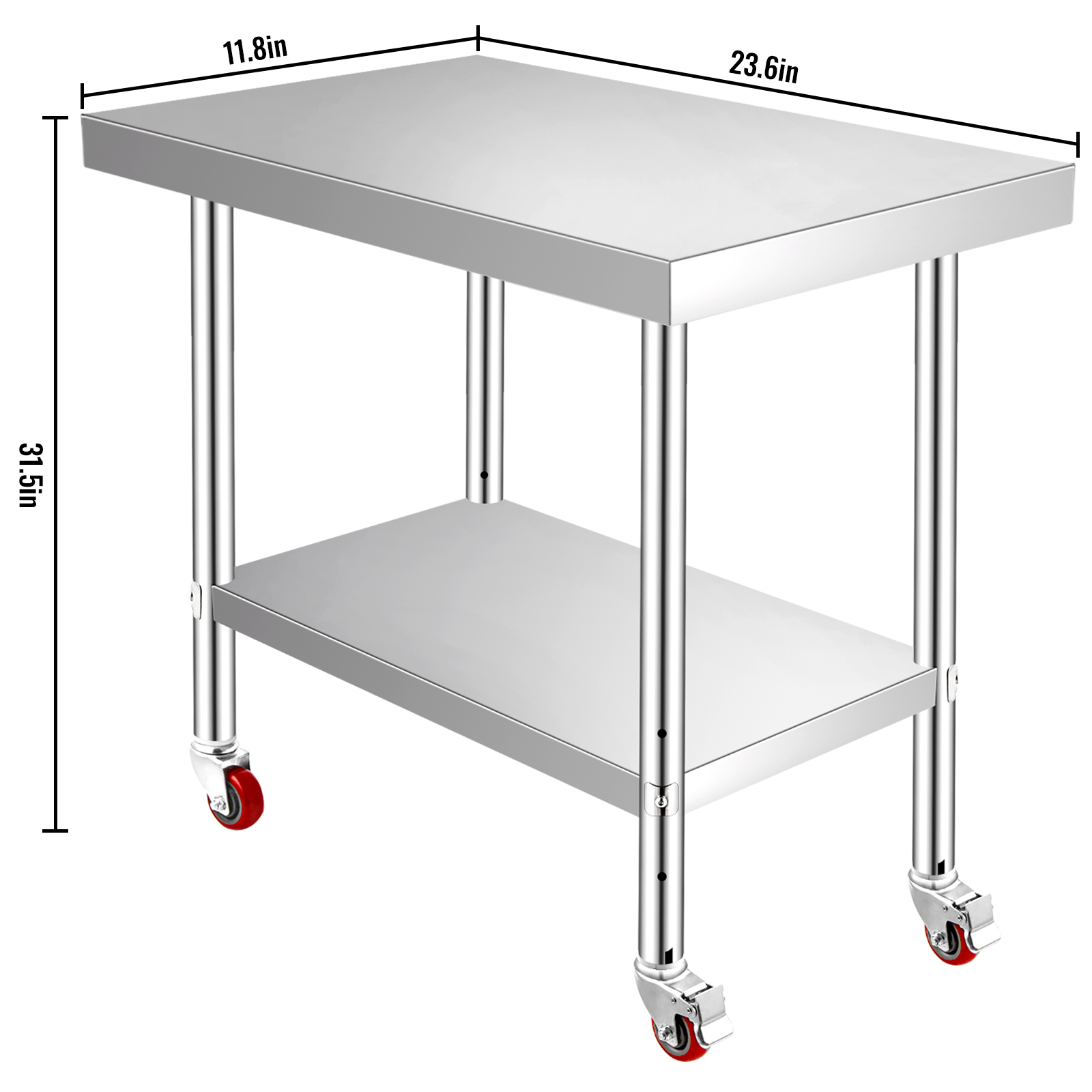 VEVOR Commercial Stainless Steel Kitchen Food Prep Work Table Bench ...
