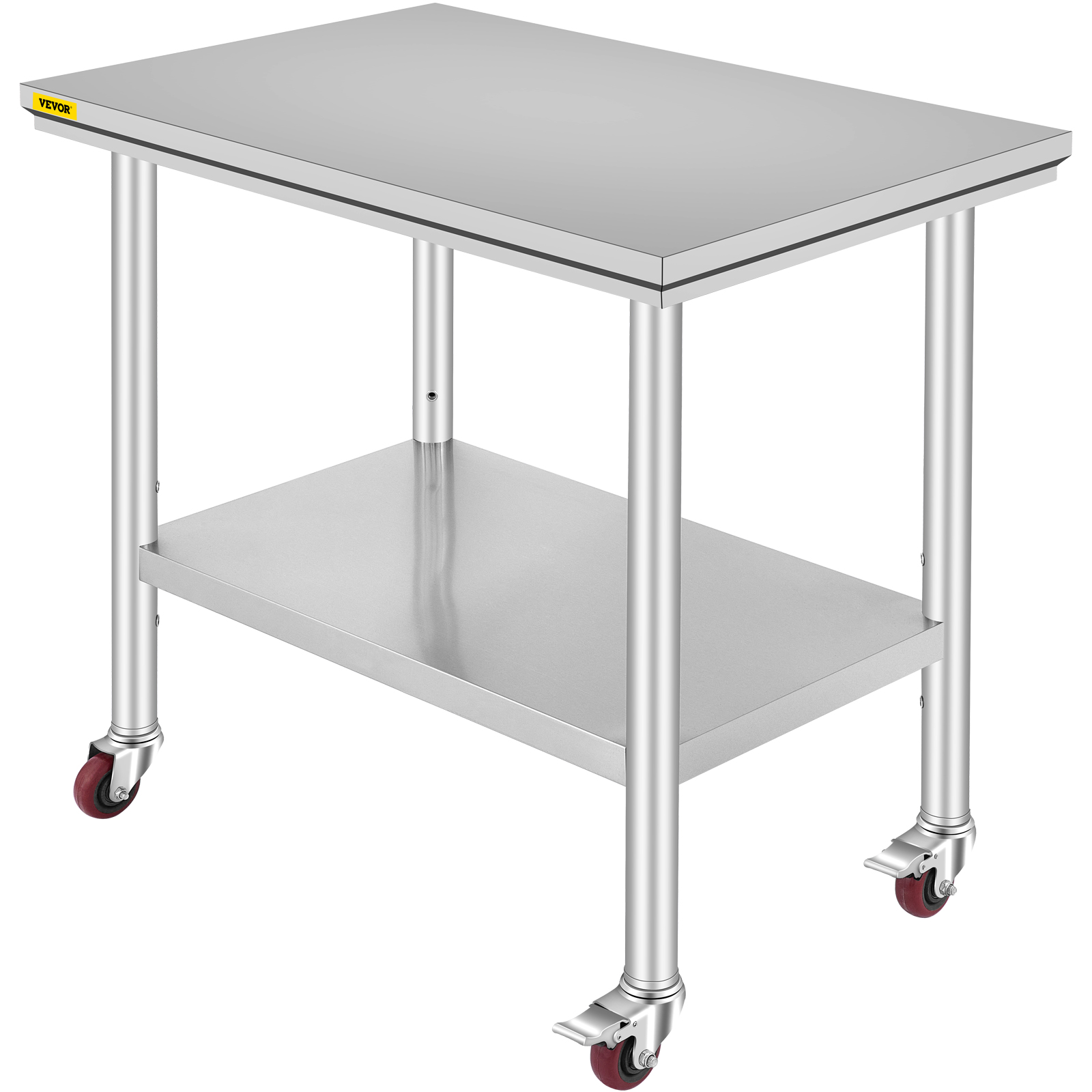Commercial Workstation for Kitchen Restaurant VEVOR Stainless Steel Prep Table 440lbs Load Capacity Heavy Duty Metal Worktable with Backsplash and Adjustable Undershelf 36 x 24 x 35 Inch 