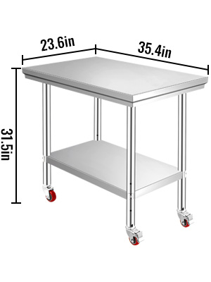 VEVOR VEVOR Stainless Steel Catering Work Table 36x24 Inch Commercial ...