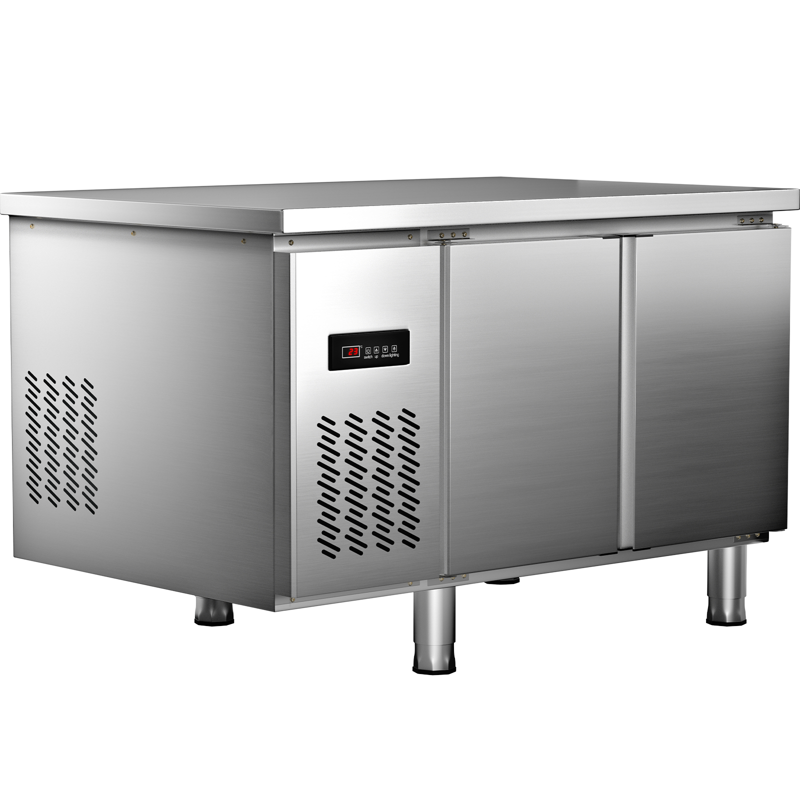 VEVOR Commercial Refrigerator, 72 Sandwich & Salad Prep Table, 17.73 Cu.  Ft Stainless Steel Refrigerated Food Prep Station with 18 Pans, Cut Board,  3 Door Worktop Fridge with lock for Restaurant