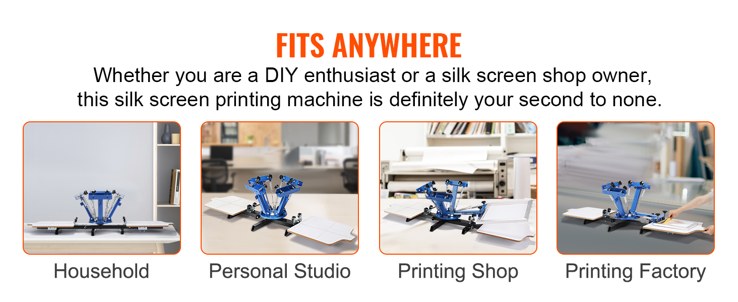 4 Color 4 Station Silk Screen Printing Machine T-Shirt Printer Equipment | US