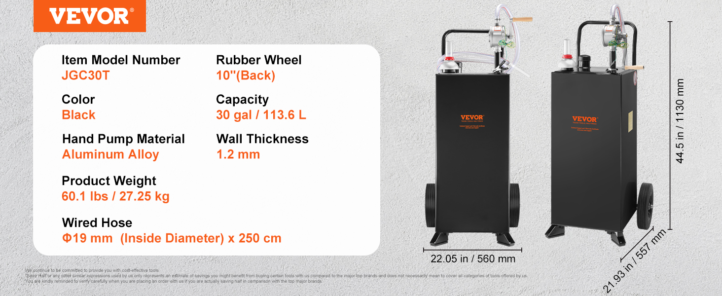 Fuel Caddy,30 Gallon,Manuel Pump