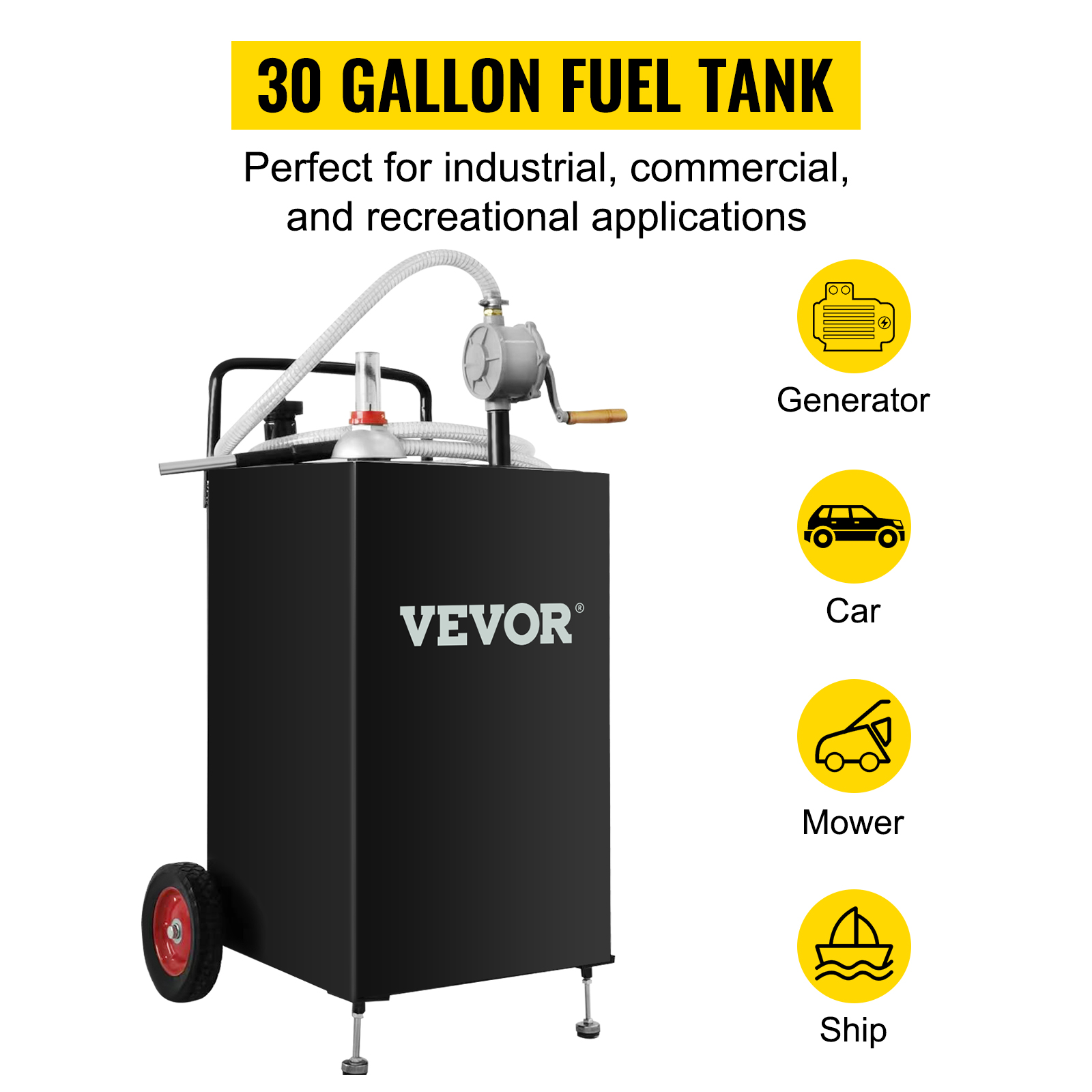 BaytoCare 30 Gallon Portable Gas Caddy, Fuel Transfer Tank Container 