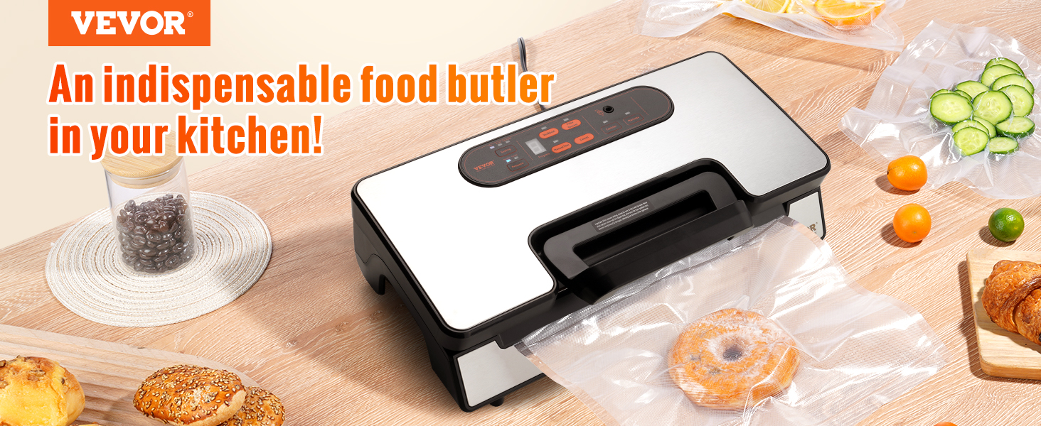 VEVOR Vacuum Sealer Machine, 90Kpa 130W Powerful Dual Pump and Dual  Sealing, Dry and Moist Food Storage, Automatic and Manual Air Sealing  System with Built-in Cutter, with Seal Bag and External Hose