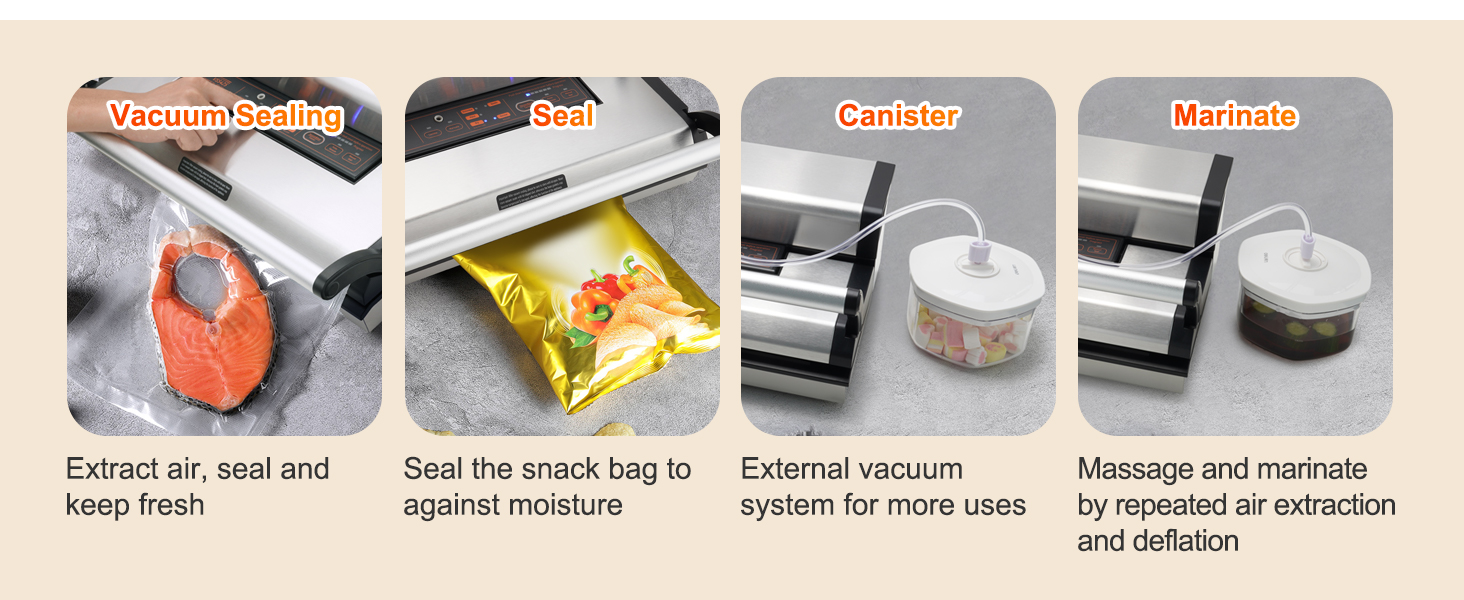 95Kpa Vacuum Sealer Machine Food Preservation Kit - 350W With Bags & Roll