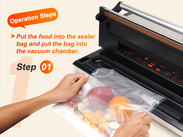  VEVOR Vacuum Sealer Machine, Food Sealer Machine，Dry and Moist  Food Storage, Automatic and Manual Air Sealing System with Built-in Cutter,  with Seal Bag， External Hose 90Kpa 130W Powerful Dual Pump: Home