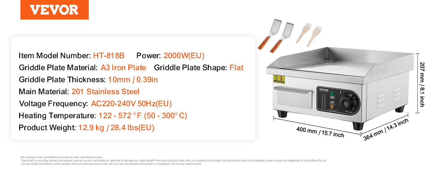 Commercial Electric Griddle,Countertop, Flat Top Grill