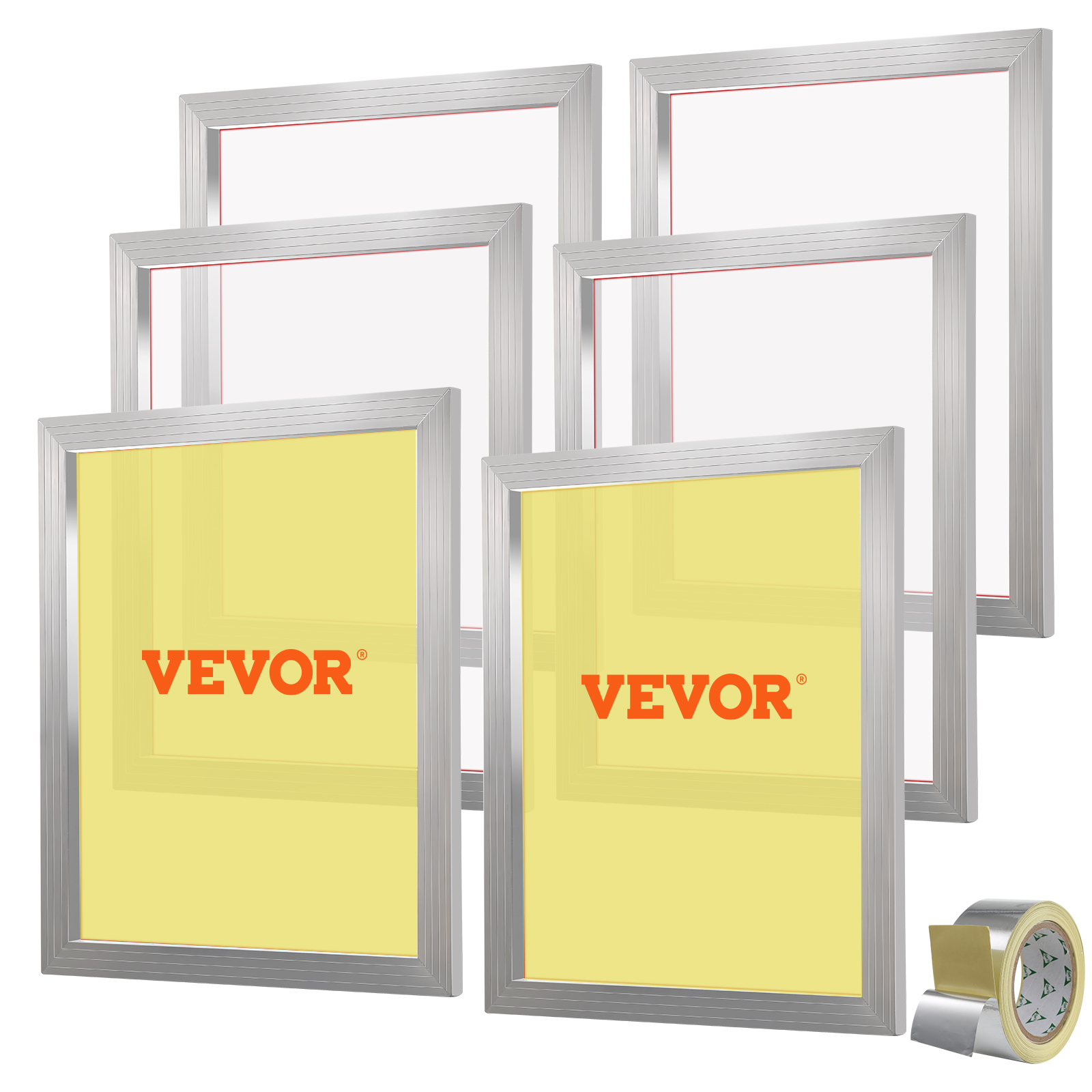 VEVOR Screen Printing Kit Silk Screen Printing Frame 110/160/305 Count Mesh 6pcs
