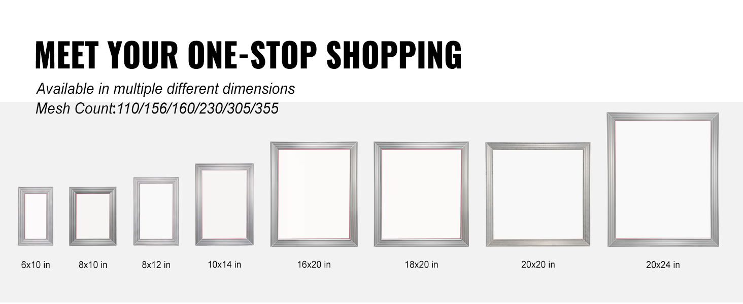 Screen Printing Kit – 2 Pack Silk Screen Frames 20x24 Inch, 160 Mesh Count, Aluminum Alloy Frame For DIY Printing