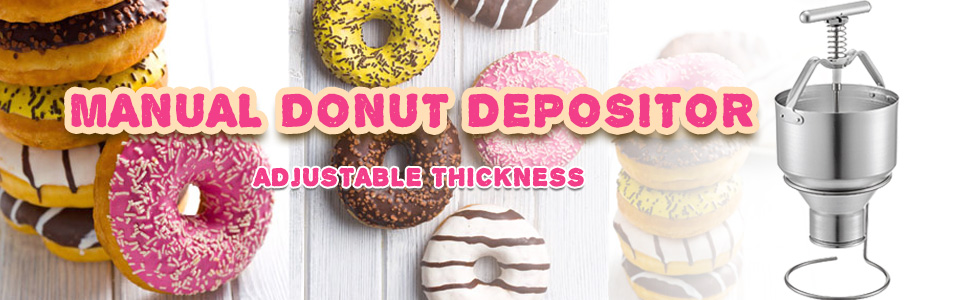 VEVOR Donut Depositor 5L Capacity Donut Dropper Hopper Food-Grade Aluminum  Manual Donut Dispenser 6 Adjustable Thicknesses Donut Hopper with Stand Donut  Batter Dispenser for Home & Commercial Use
