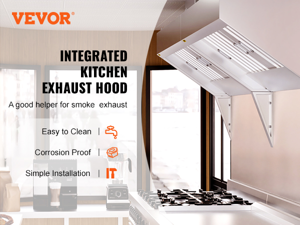 VEVOR Insert Range Hood, 800CFM 3-Speed, 30 Inch Stainless Steel Built-in Kitchen  Vent with Push Button Control LED Lights Baffle Filters, Ducted/Ductless  Convertible, ETL Listed