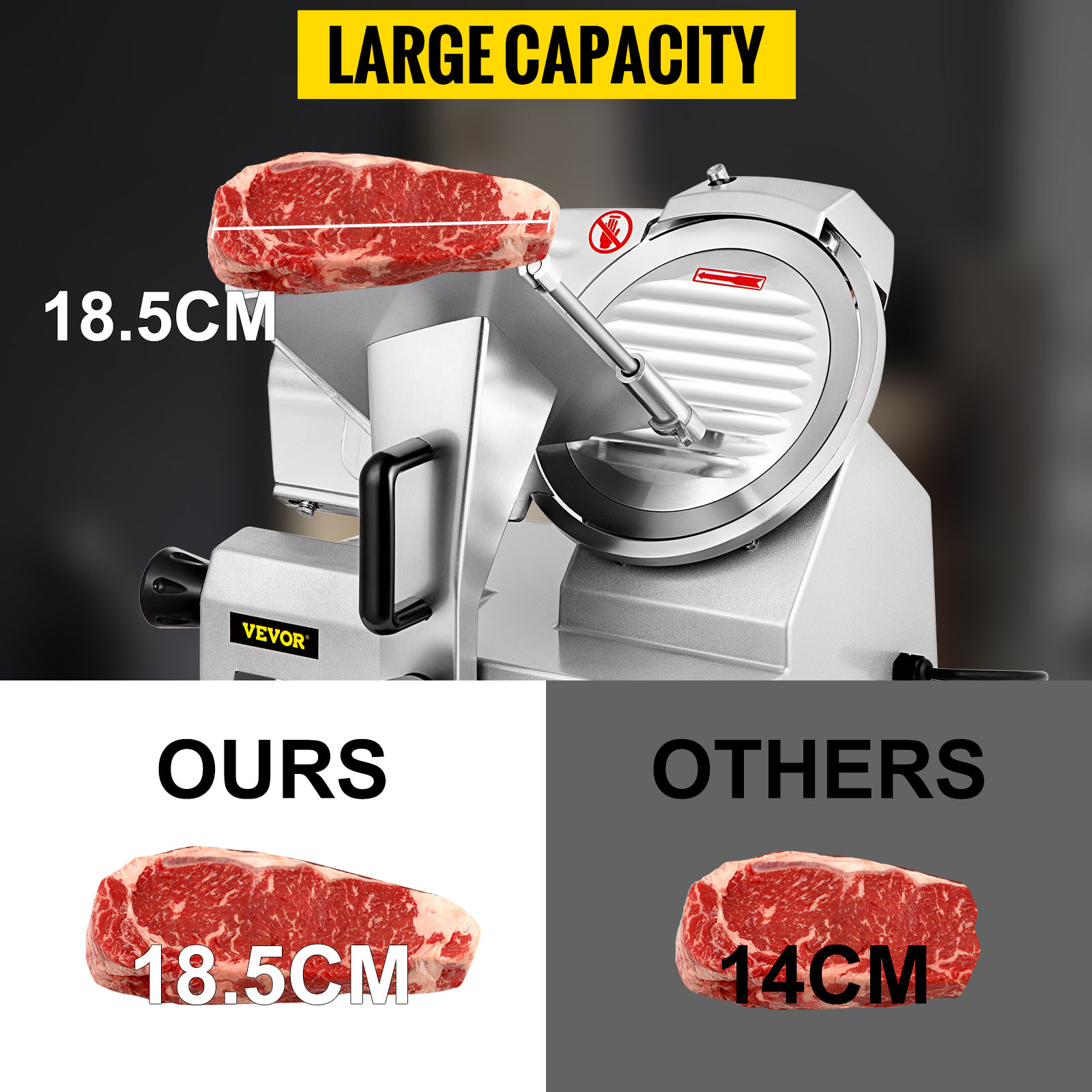 VEVOR SemiAuto Electric Meat Slicer 10'' Food Slicer Electric Meat