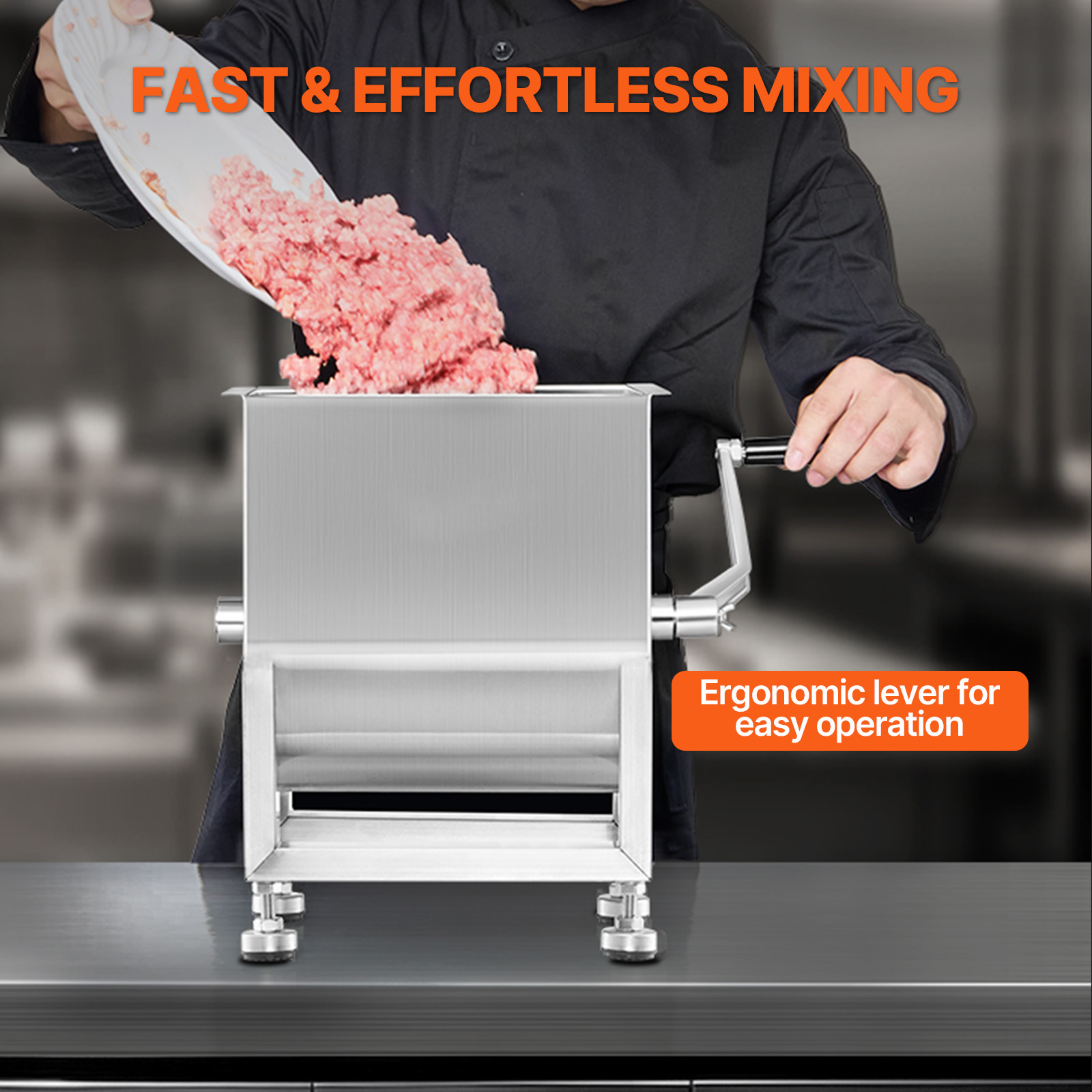 Uimoso 15/30/60/80/120lb Manual Meat Mixer Meat Sausage Hand Mixing Machine