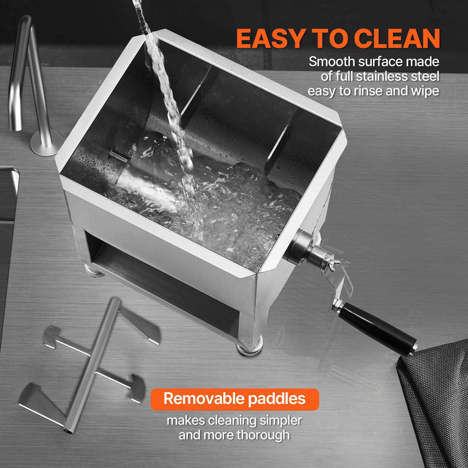 Uimoso 15/30/60/80/120lb Manual Meat Mixer Meat Sausage Hand Mixing Machine