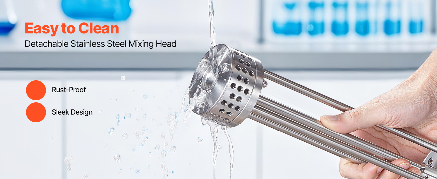 stainless steel mixing head detail