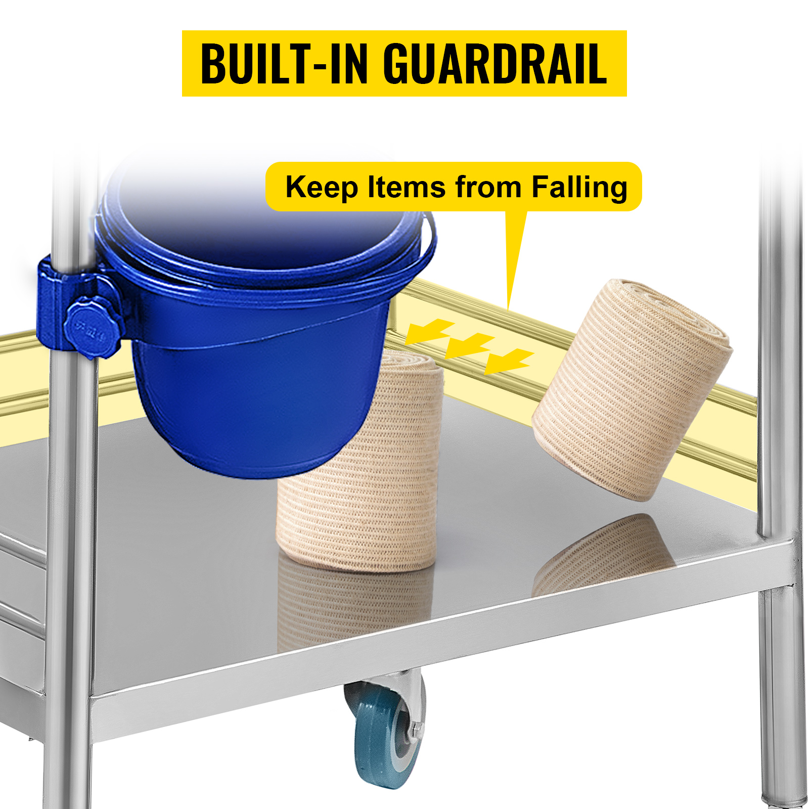 Edelstahl Laborwagen Servierwagen Transportwagen mit 2 Schubladen Medical Dental Lab Cart M100 6