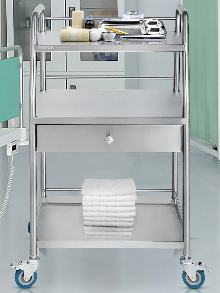 3-Layer, Stainless Steel, Lab Cart