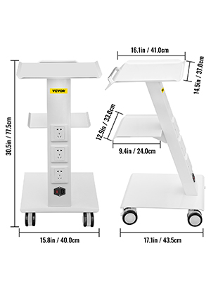 lab cart,3 layers,built-in socket