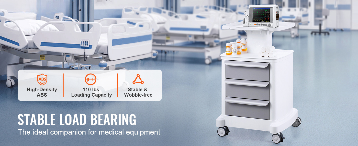 4-lagiger Laborwagen Transportwagen Medizinwagen mit 3 Schubladen Lab Carts A100 1.4w