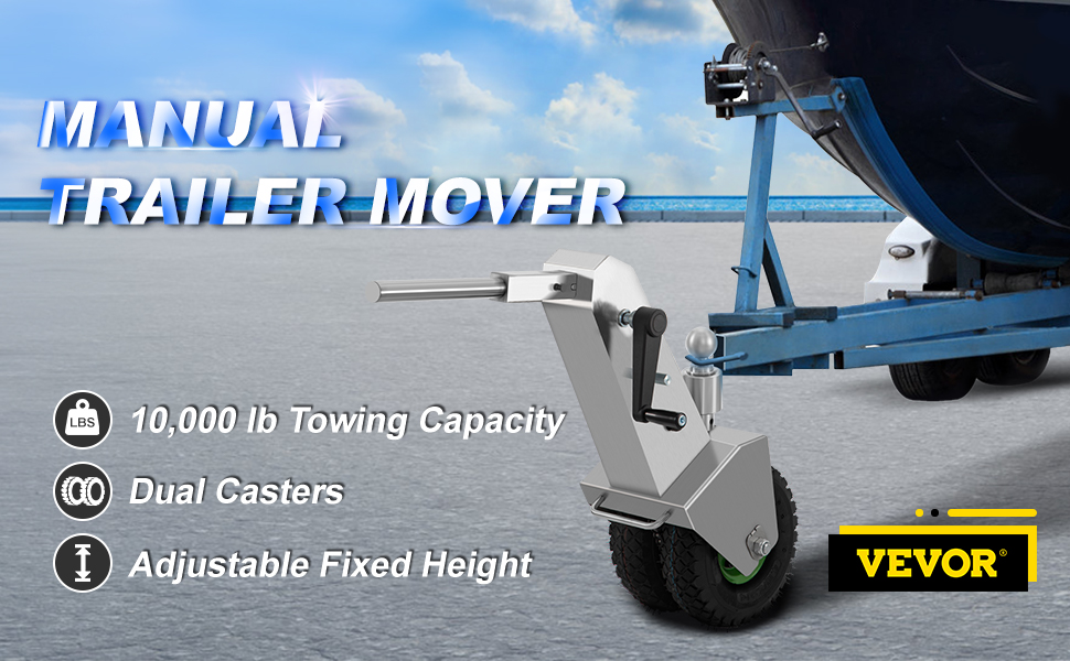 VEVOR Manual Trailer Dolly, 10000 LBS Towing Capacity Trailer Mover Valet with 2.1 in Ball & 10.