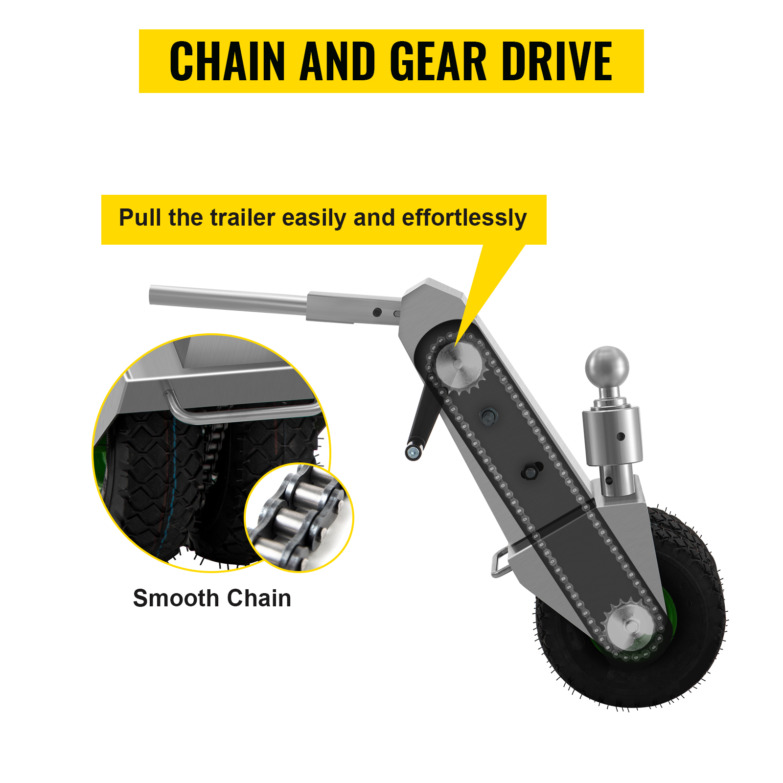 VEVOR Manual Trailer Dolly, 10000 LBS Towing Capacity Trailer Mover Valet with 2.1 in Ball & 10.