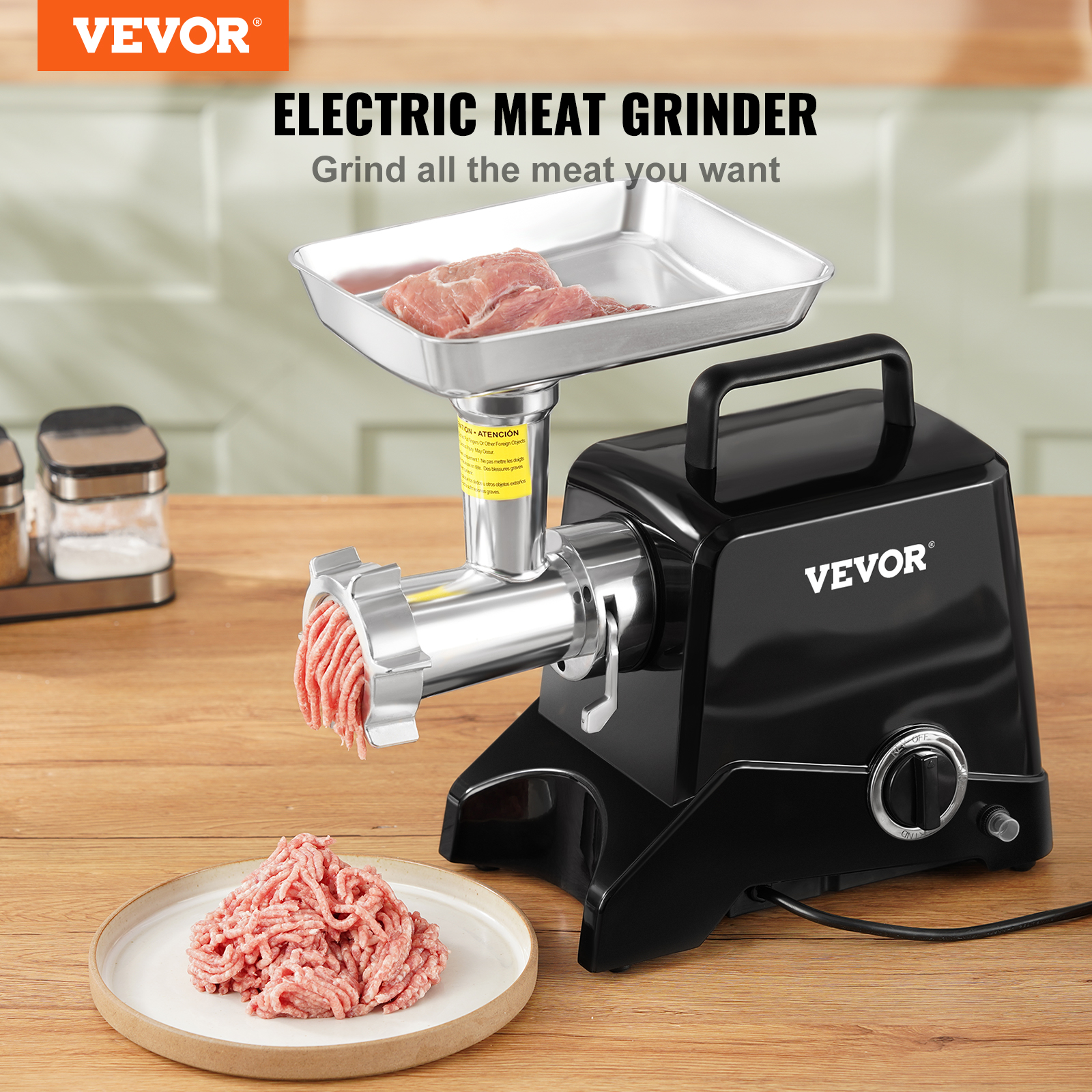 VEVOR Commercial Electric Meat Grinder 5-21Lbs/Min Sausage Stuffer Maker Kitchen - Picture 16 of 98