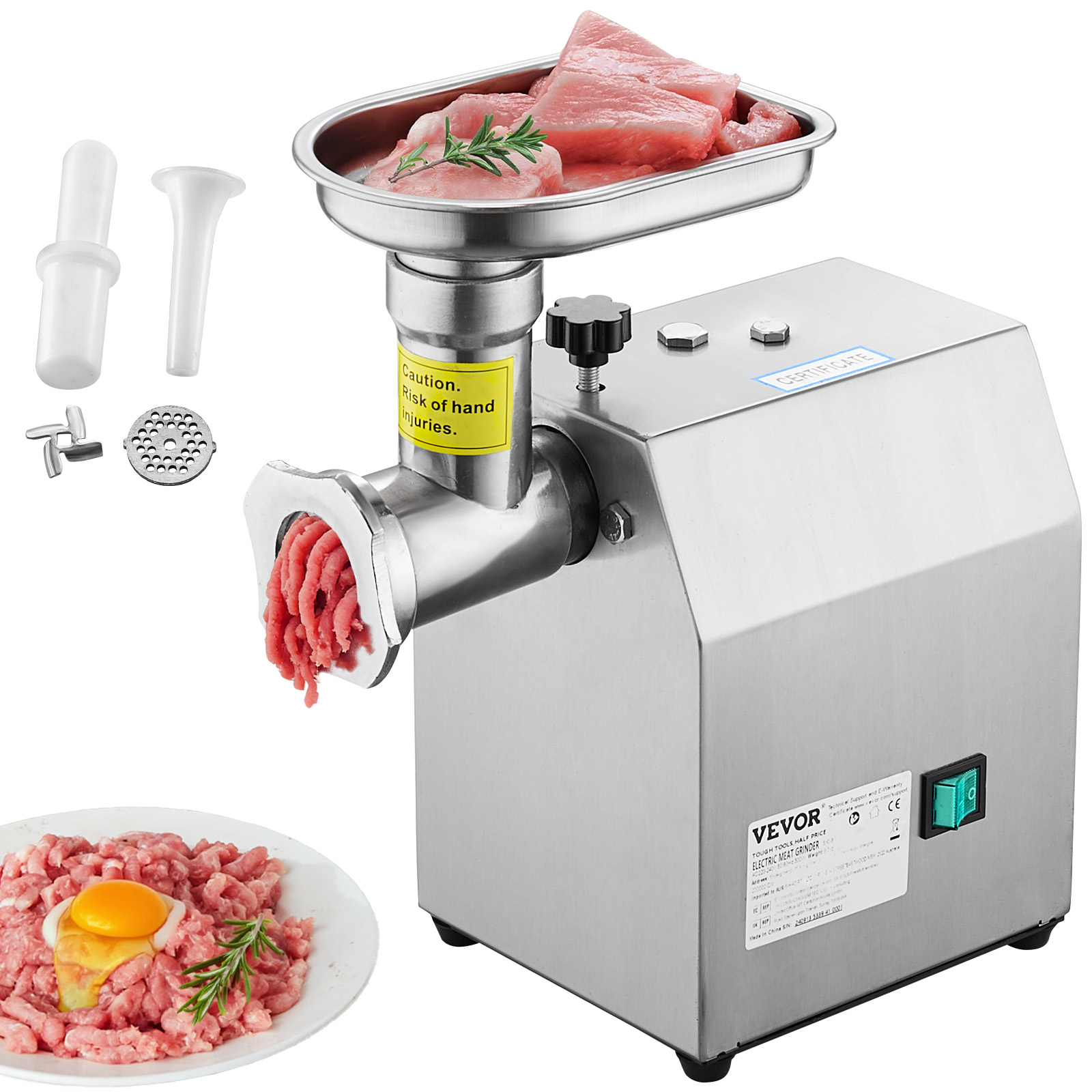 VEVOR Commercial Electric Meat Grinder 5-21Lbs/Min Sausage Stuffer Maker Kitchen - Picture 63 of 98