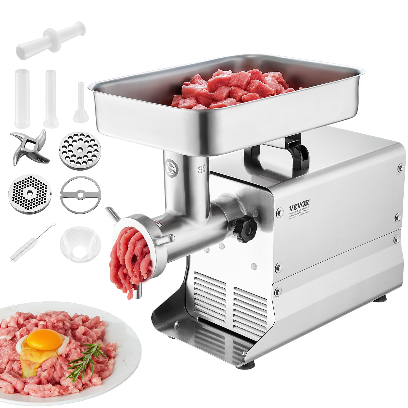 VEVOR Commercial Electric Meat Grinder 5-21Lbs/Min Sausage Stuffer Maker Kitchen - Picture 27 of 98