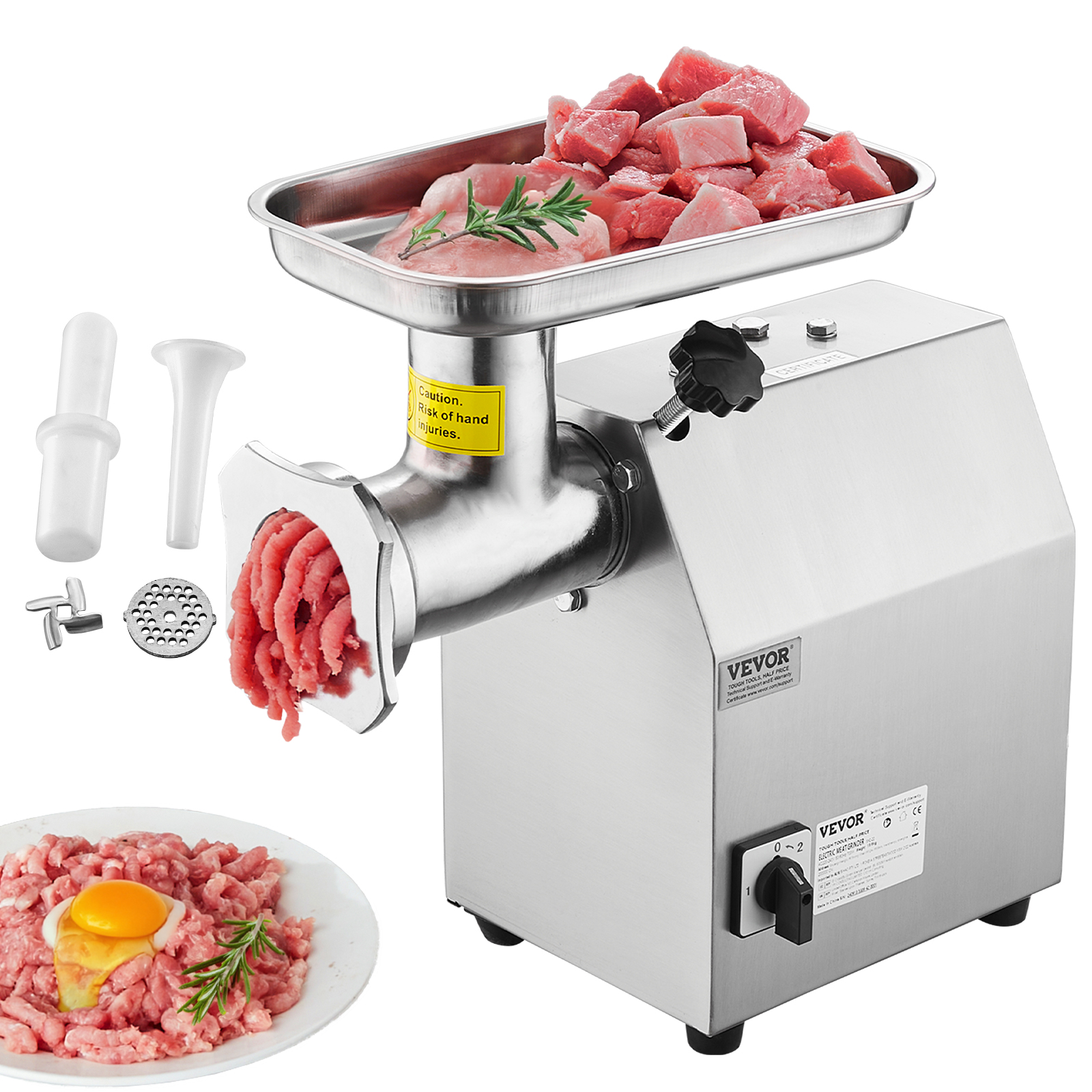 VEVOR Commercial Electric Meat Grinder 5-21Lbs/Min Sausage Stuffer Maker Kitchen - Picture 75 of 98
