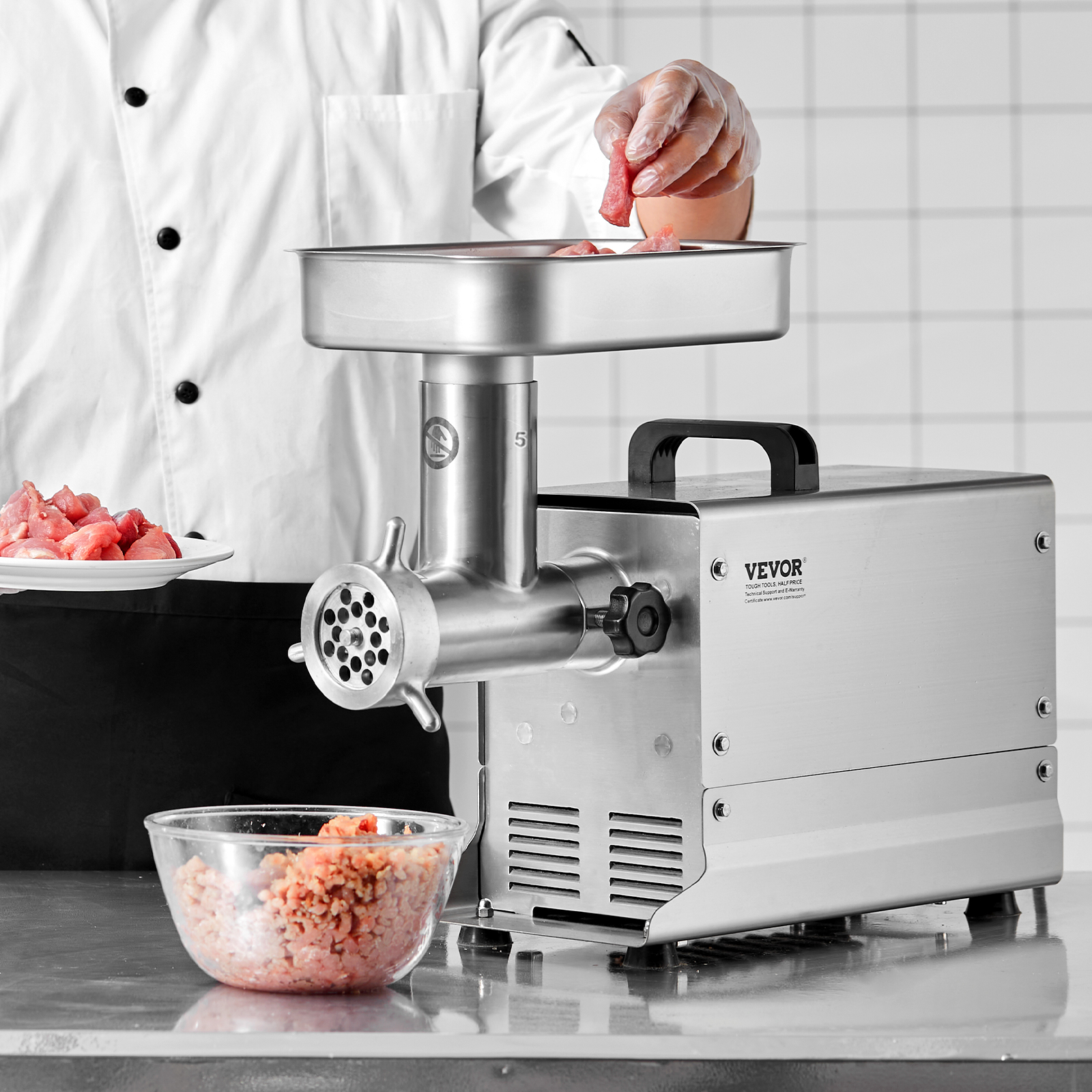 VEVOR Commercial Electric Meat Grinder 5-21Lbs/Min Sausage Stuffer Maker Kitchen - Picture 58 of 98