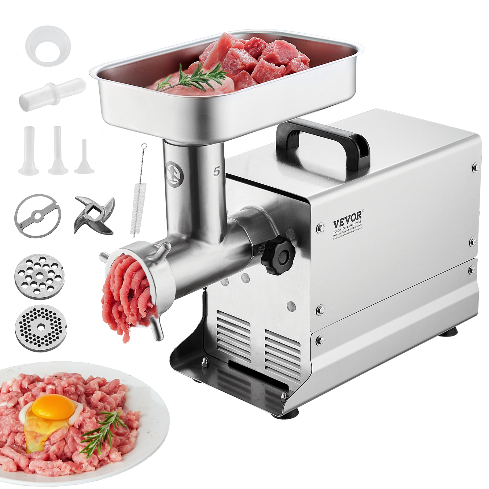 VEVOR Commercial Electric Meat Grinder 5-21Lbs/Min Sausage Stuffer Maker Kitchen - Picture 51 of 98