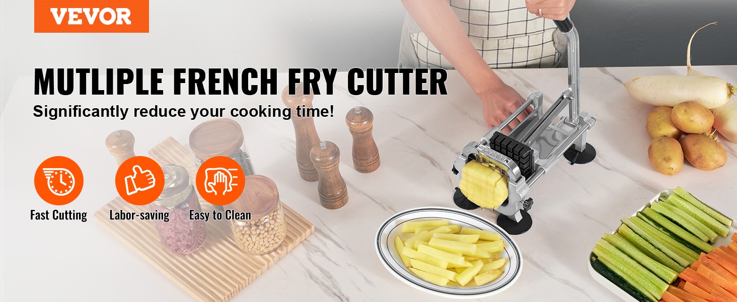 VEVOR Electric French Fry Cutter Potato Chip Cutter Machine 110V