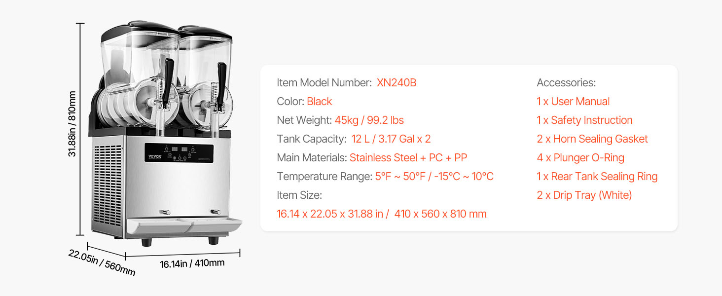 Commercial slushy machine,24l,double tank