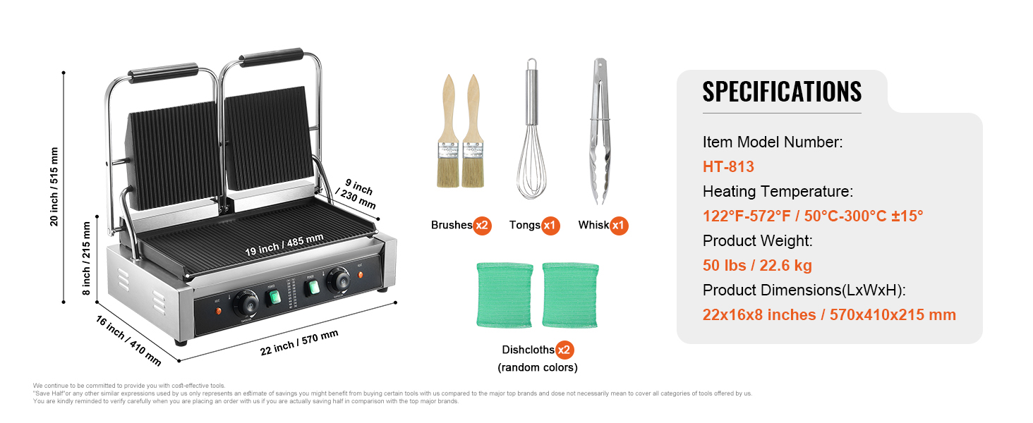 Commercial Panini Press,Electric,Stainless Steel