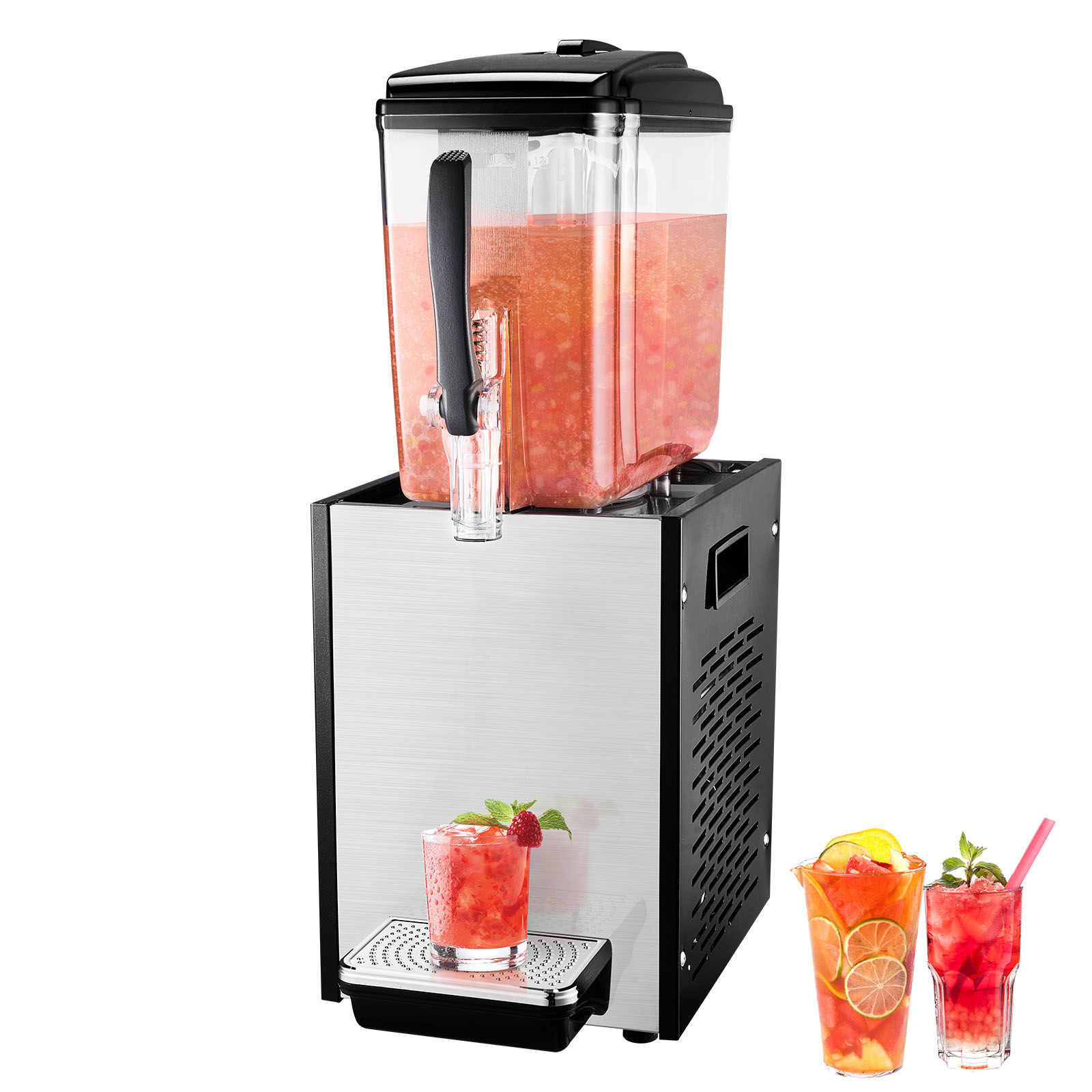 Commercial Beverage Dispenser Cold Juice Ice Drink Dispenser 1/2/3/4 Tanks Party