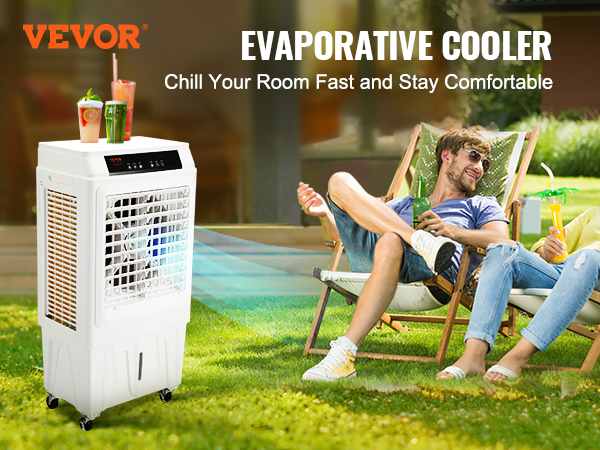 VEVOR 3100-CFM 3-Speed Indoor/Outdoor Portable Evaporative Cooler